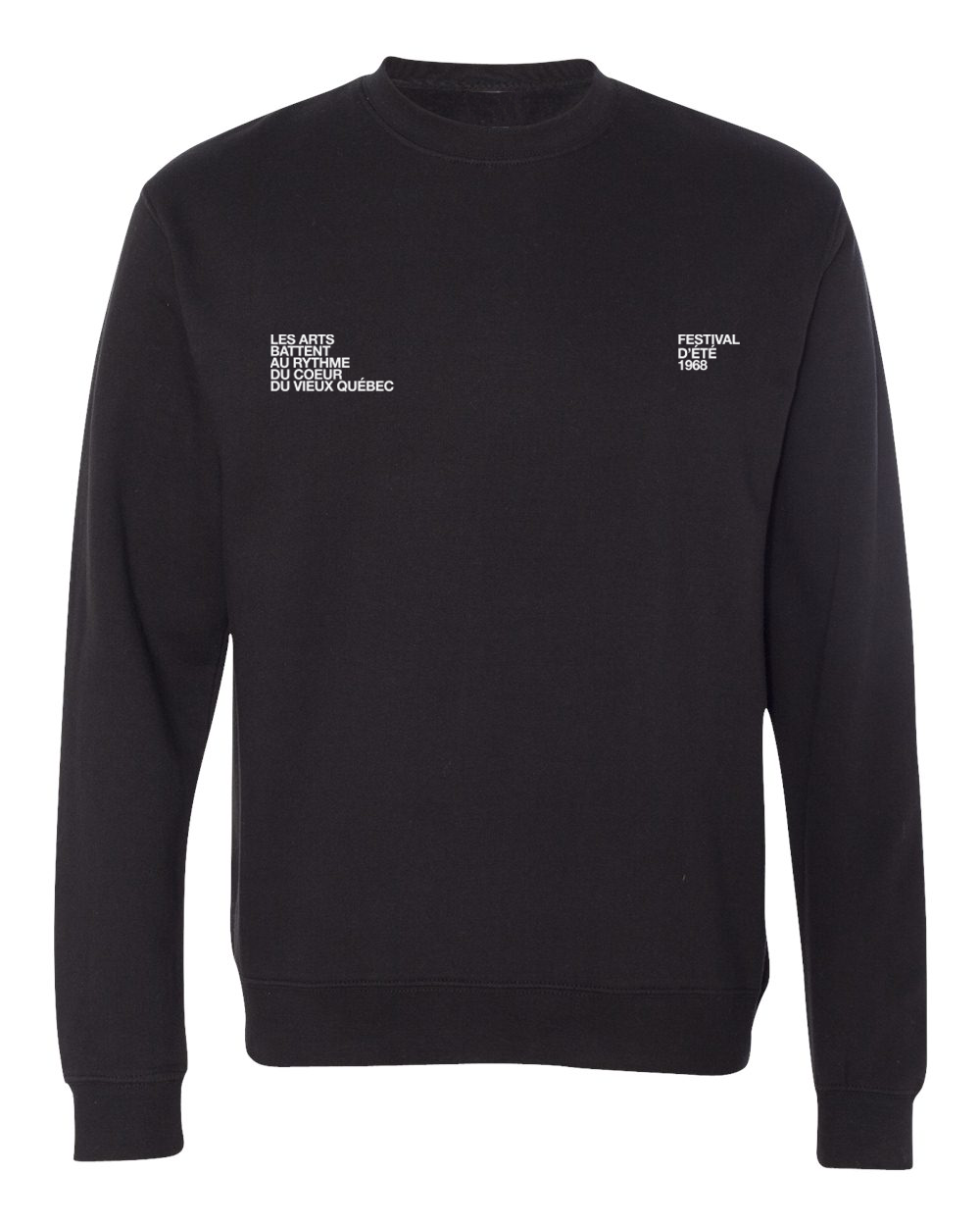 Sweatshirt à col rond noir 1968, unisexe