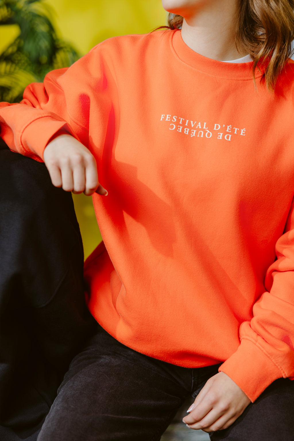 Sweatshirt à col rond FEQ Corail